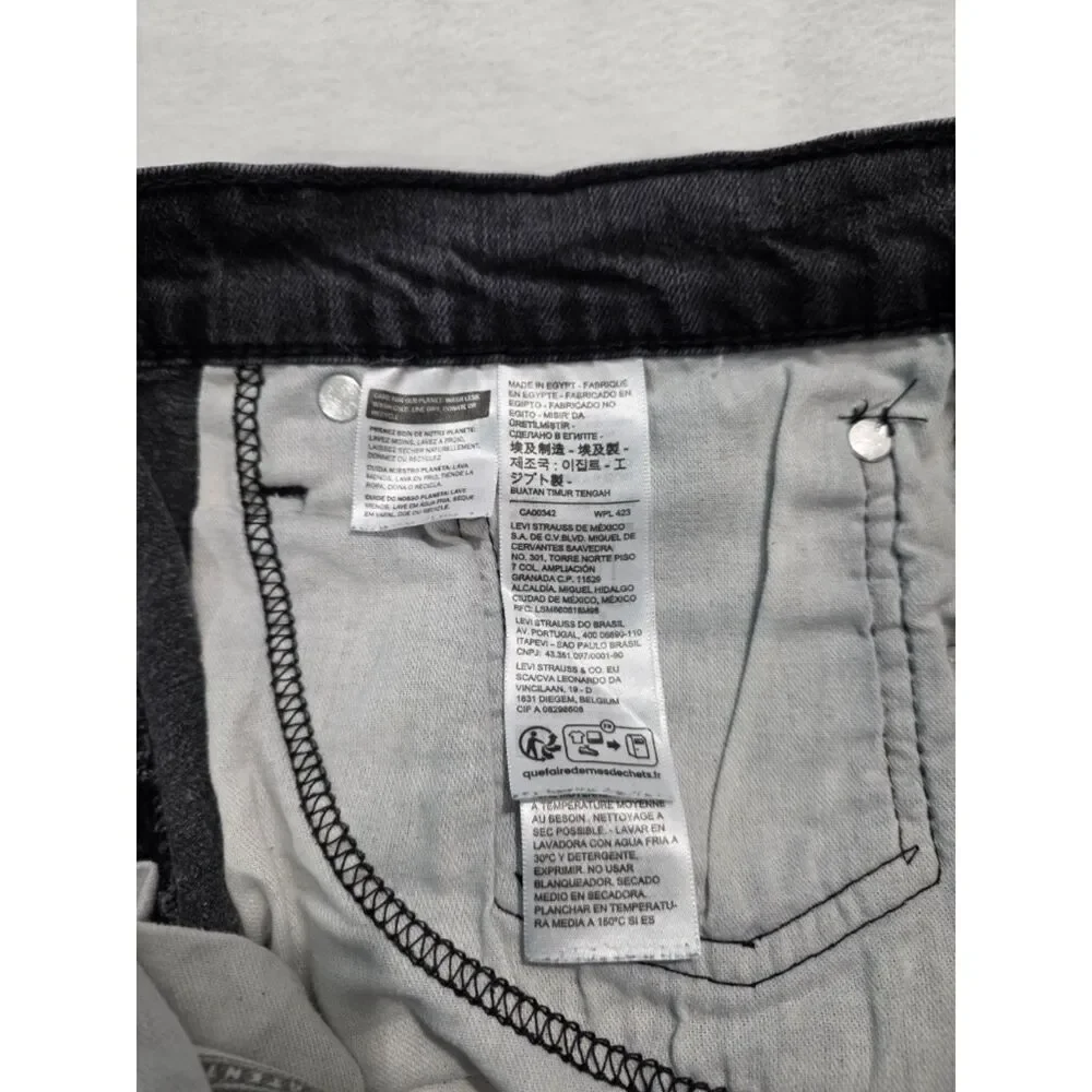 Levis 541 Athletic Taper Jeans Mens 38x32 Washed Black Stretch Denim Pants